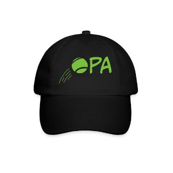 Opa mit Tennisball – Hellgrün - Baseballkappe - Schwarz/Schwarz - Vorne