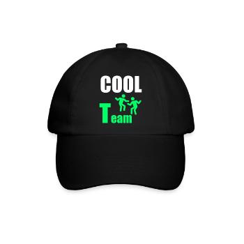 Cooles Team: Neon Green Duo - Baseballkappe - Schwarz/Schwarz - Vorne