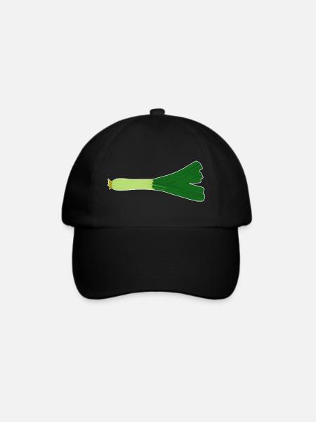 Lauch Porreegemüse - Baseballkappe - Schwarz/Schwarz