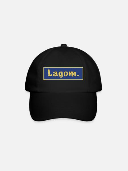 Schweden Lagom Schwedisch - Baseballkappe - Schwarz/Schwarz
