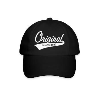 Original Since 2012 (Geburtsjahr, Geburtstag / W) - Baseballkappe - Schwarz/Schwarz - Vorne