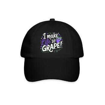 Ich Mache Das Leben So Weintraubenhaft Großartig - Baseballkappe - Schwarz/Schwarz - Vorne