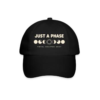  Just A Phase Total Eclipse 2027 Mondphasen - Baseballkappe - Schwarz/Schwarz - Vorne
