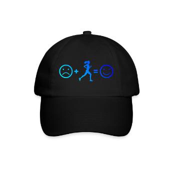 Geschenkidee für eine Laufsportlerin mit Laufsport - Baseballkappe - Schwarz/Schwarz - Vorne