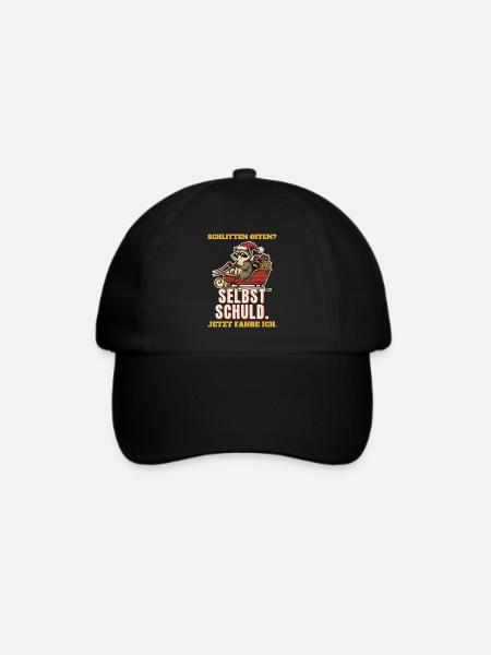 Waschbär im Schlitten: Selbst schuld - Baseballkappe - Schwarz/Schwarz