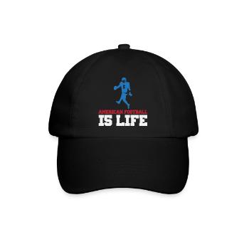 American Football ist Life Silhouette - Baseballkappe - Schwarz/Schwarz - Vorne