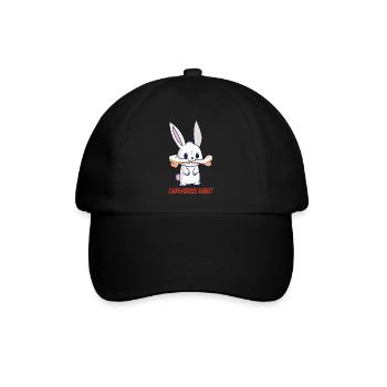 Das fleischfressende Kaninchen - Baseballkappe - Schwarz/Schwarz - Vorne