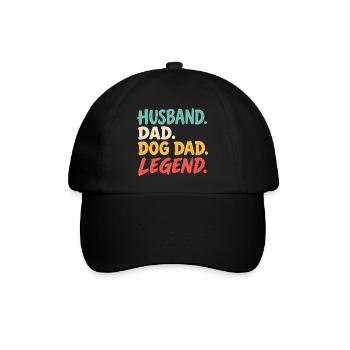 Hundepapa-Geschenk für stolze Hundeliebhaber - Baseballkappe - Schwarz/Schwarz - Vorne