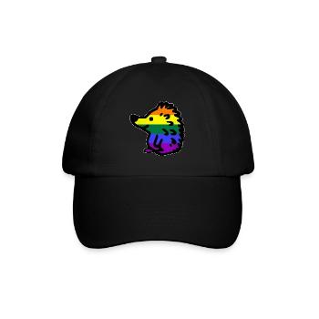 Igel LGBTQ bunt Regenbogenflagge - Baseballkappe - Schwarz/Schwarz - Vorne