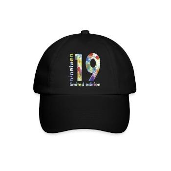 19. Geburtstag Limited Edition Geschenk - Baseballkappe - Schwarz/Schwarz - Vorne