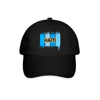 Haiti als Urlaub - Baseballkappe - Schwarz/Schwarz - Vorne