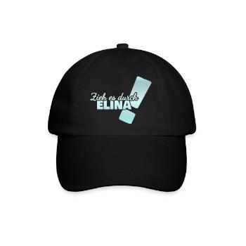 Geschenk für Elina - Baseballkappe - Schwarz/Schwarz - Vorne
