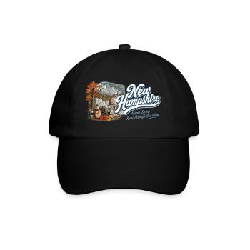 New Hampshire Retro Vintage Granite State Design - Baseballkappe - Schwarz/Schwarz - Vorne