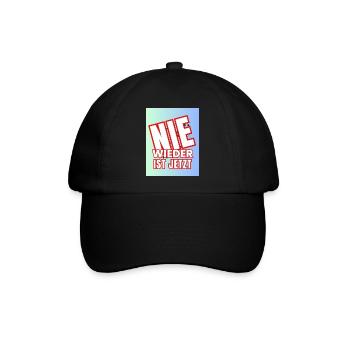 Nie wieder ist jetzt! - Baseballkappe - Schwarz/Schwarz - Vorne