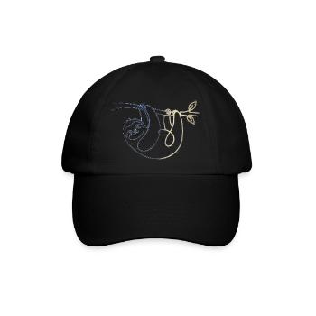 Faultier - Baseballkappe - Schwarz/Schwarz - Vorne