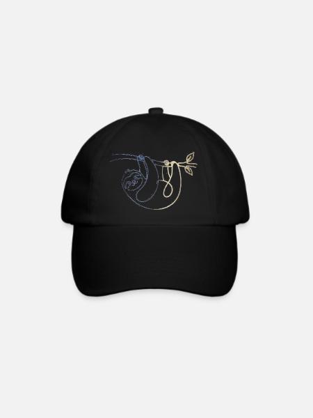 Faultier - Baseballkappe - Schwarz/Schwarz
