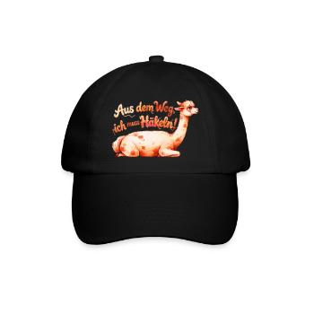 Aus dem Weg ich muss Häkeln Alpaka Geschenk - Baseballkappe - Schwarz/Schwarz - Vorne