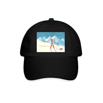 Ski Berge Winterlandschaft - Herzliche Wintergrüße - Baseballkappe - Schwarz/Schwarz - Vorne
