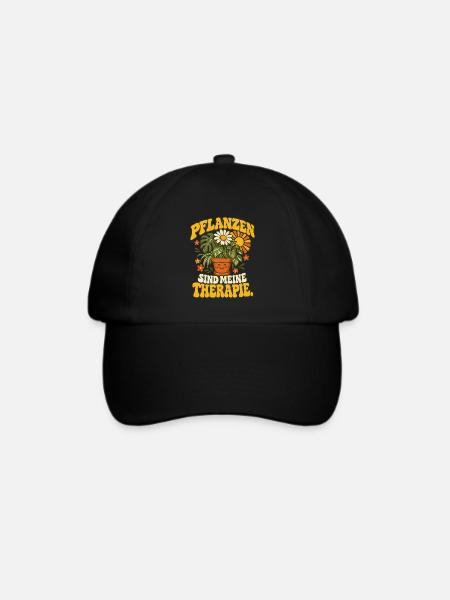 Pflanzen Therapie Gartenspruch - Baseballkappe - Schwarz/Schwarz
