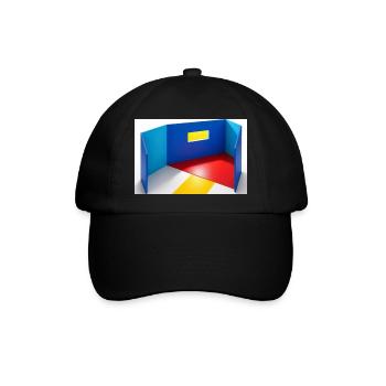 Abstrakter geometrischer Minimalismus - Baseballkappe - Schwarz/Schwarz - Vorne