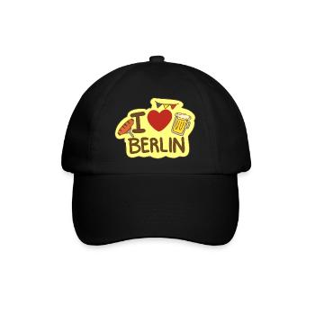 Ich liebe Berlin - Baseballkappe - Schwarz/Schwarz - Vorne