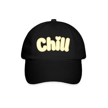 Chill Pastel Gelb Weiche Typografie - Baseballkappe - Schwarz/Schwarz - Vorne