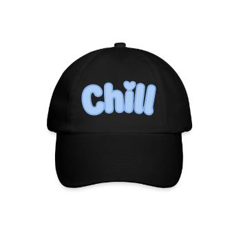 Chill Pastel Blue Bubble Text - Baseballkappe - Schwarz/Schwarz - Vorne