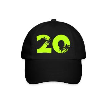 20er Tropenpalmen Retro - Baseballkappe - Schwarz/Schwarz - Vorne