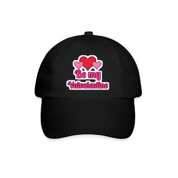 Be my Vulvalentine Valentinstag Sticker - Baseballkappe - Schwarz/Schwarz - Vorne