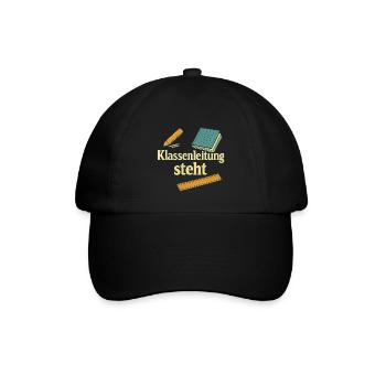 Geschenk für die erste eigene Klassenleitung - Baseballkappe - Schwarz/Schwarz - Vorne