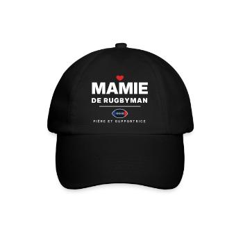 Granny Rugbyspielerin – Grandma Rugby-Geschenk - Baseballkappe - Schwarz/Schwarz - Vorne
