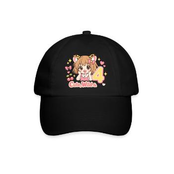 Cute Wild & 4 Leopard Girl Theme - Baseballkappe - Schwarz/Schwarz - Vorne