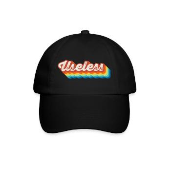 Useless Spassiger Sarkasmus Provokantes Geschenk - Baseballkappe - Schwarz/Schwarz - Vorne