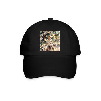 Sommerlicht in Aquarellkleid - Baseballkappe - Schwarz/Schwarz - Vorne