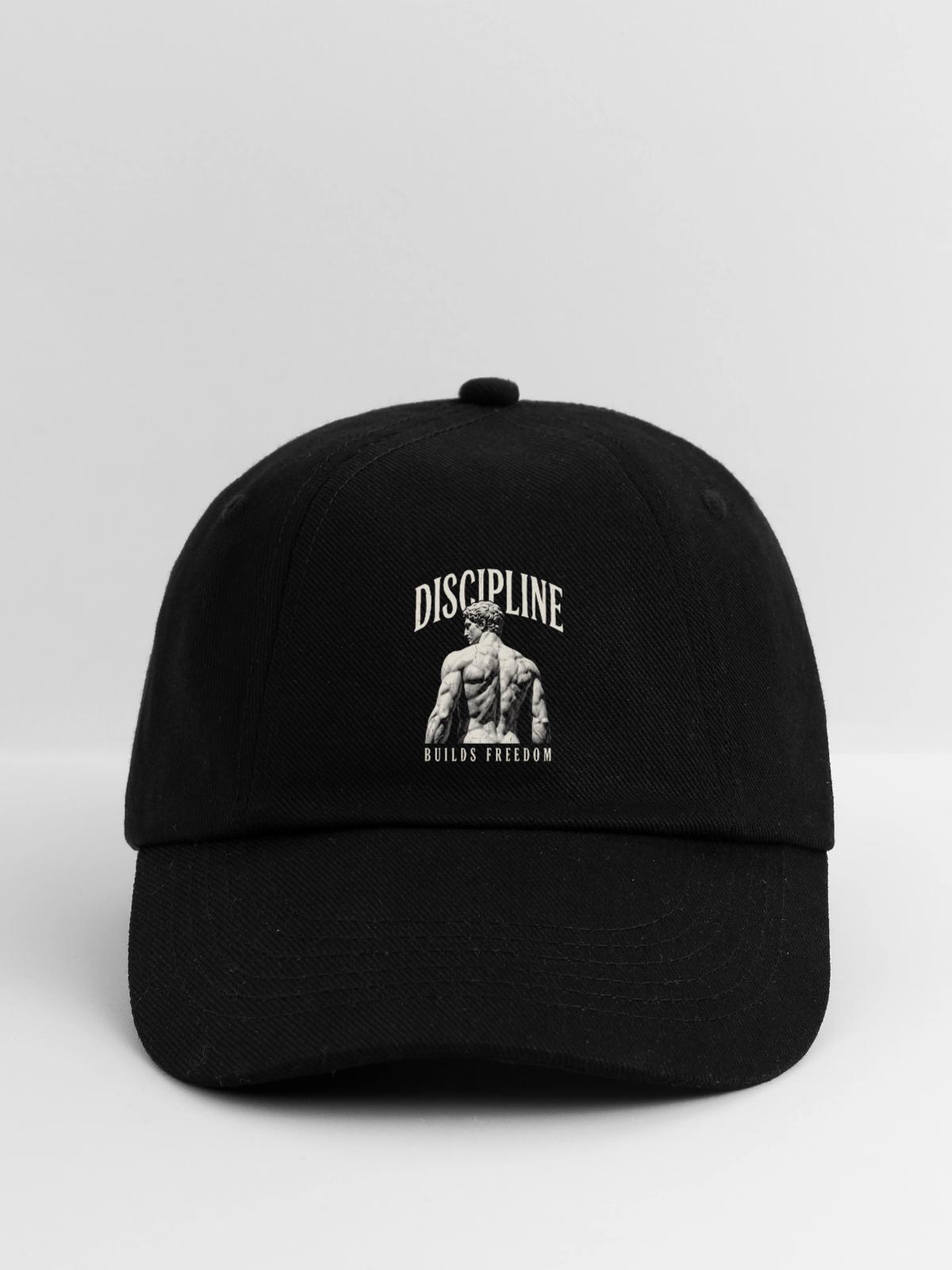 Disziplin Baut Freiheit - Baseballkappe - Schwarz/Schwarz - Vorne