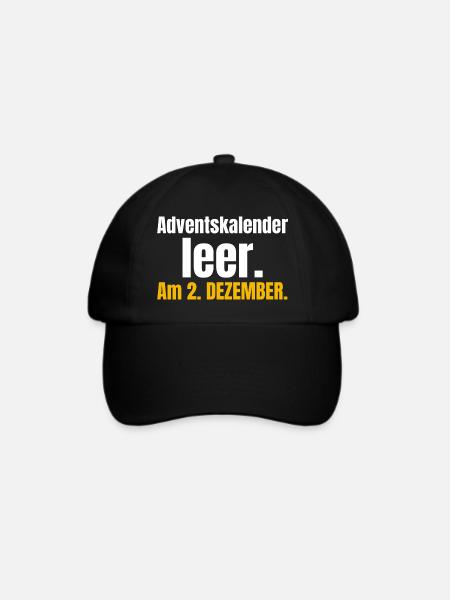 Adventskalender leer. Am 2. Dezember. - Baseballkappe - Schwarz/Schwarz