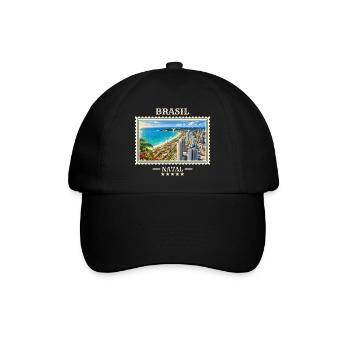 Brasilien Natal Vintage Reisemarke - Baseballkappe - Schwarz/Schwarz - Vorne