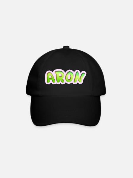 Geschenk für Aron - Baseballkappe - Schwarz/Schwarz