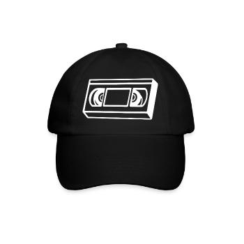 Videokassette Symbol Kindheit - Baseballkappe - Schwarz/Schwarz - Vorne