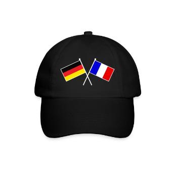 Deutschland & Frankreich Flaggen - Freundschaft - Baseballkappe - Schwarz/Schwarz - Vorne