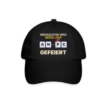 Weihnachten wird dieses Jahr am PC gefeiert - Baseballkappe - Schwarz/Schwarz - Vorne