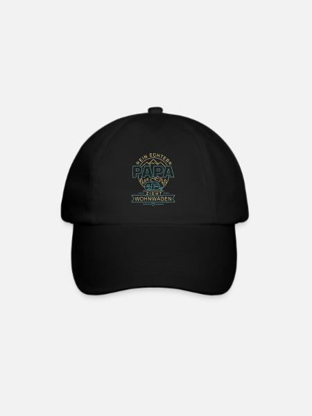 Ein echter Papa zieht Wohnwagen - Baseballkappe - Schwarz/Schwarz