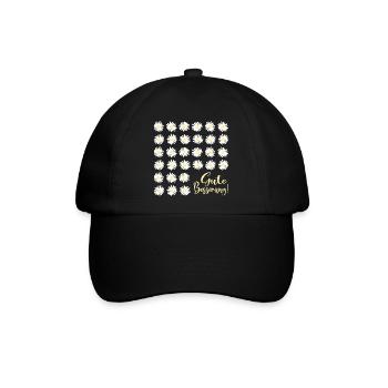 Gute Besserung wünschen, Gänseblümchen - Baseballkappe - Schwarz/Schwarz - Vorne