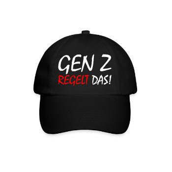 gen z regelt das - Baseballkappe - Schwarz/Schwarz - Vorne