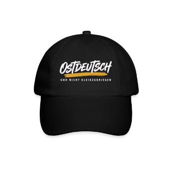 Ostdeutsch Spruch nicht kleinzukriegen Shirt - Baseballkappe - Schwarz/Schwarz - Vorne