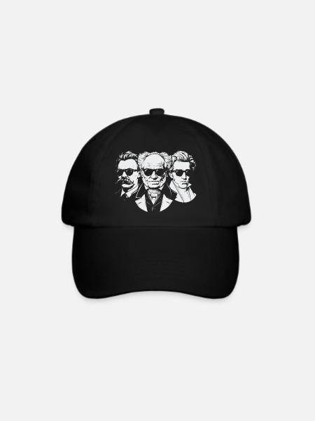 Philosophen des Existentialismus - Baseballkappe - Schwarz/Schwarz