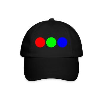 Fette Primärfarb-Trio-Kreise - Baseballkappe - Schwarz/Schwarz - Vorne