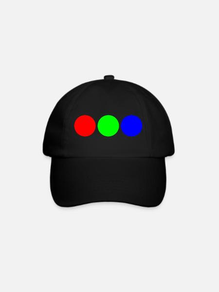 Fette Primärfarb-Trio-Kreise - Baseballkappe - Schwarz/Schwarz