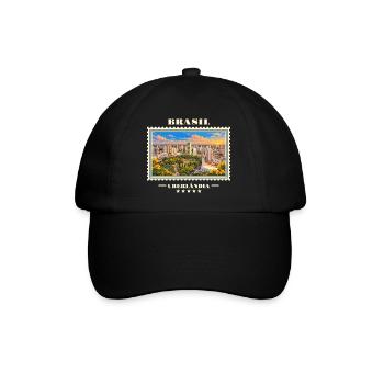 Brasilien Uberlândia Vintage Reisemarke - Baseballkappe - Schwarz/Schwarz - Vorne