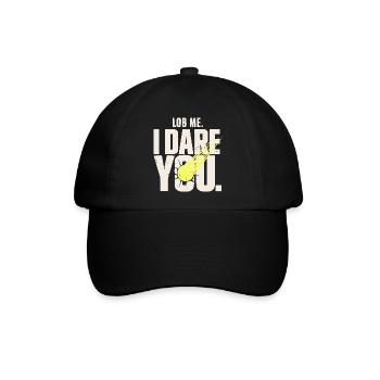 Tennis Shirt, Smash, Lob Me. I Dare You - Baseballkappe - Schwarz/Schwarz - Vorne